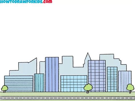 How to Draw a Cityscape - Easy Drawing Tutorial For Kids | Drawing ...