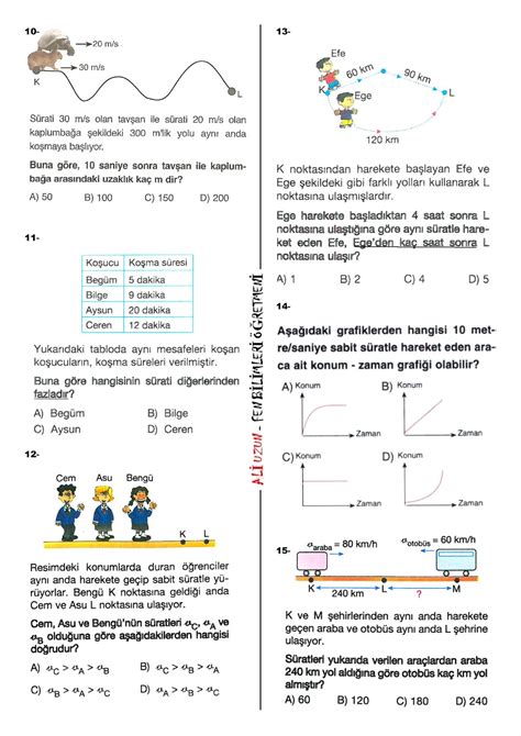 3 ÜNİTE KUVVET VE HAREKET SABİT SÜRATLİ HAREKET Hadi Fene Fen