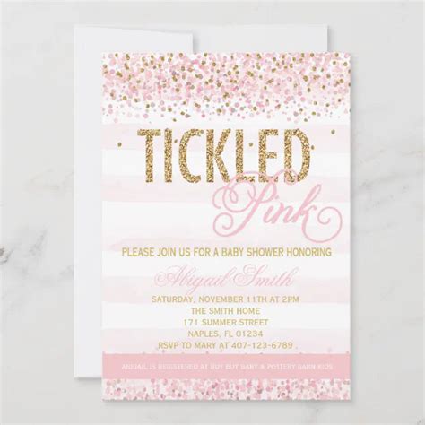 Tickled Pink Baby Shower Invitation Zazzle