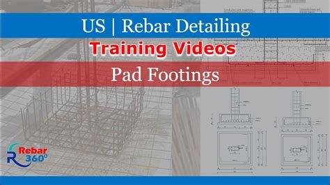 Pad Footings Us Rebar Detailing Rebar 360 Youtube