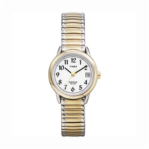 Timex Ladies Two Tone Watch With Date Indiglo Light