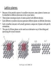 Lecture Miller Indices Ppt Lattice Planes Because Of The