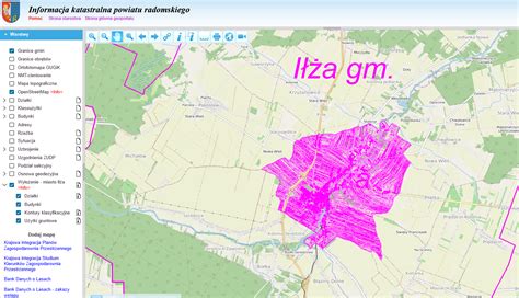 Wyłożenie online ewidencji gruntów i budynków na terenie miasta Iłża