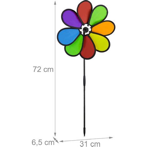 Moulin à vent lot de 5 design fleur pour enfants et adultes balcon