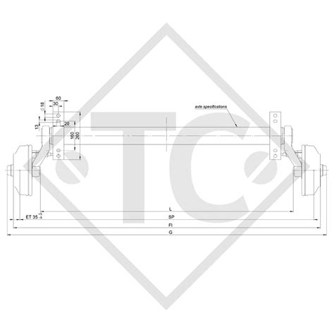 Essieu 1800kg freiné type d essieu CB 1805 46 32 368 323 Trailer