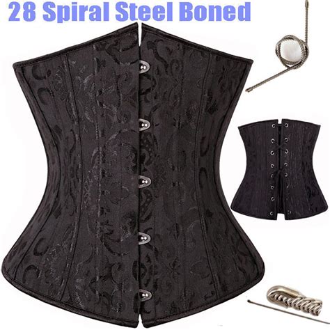 Sexy Bustier Underbust Corset Lace Up Women Boned Top Steampunk Basque Lingerie EBay