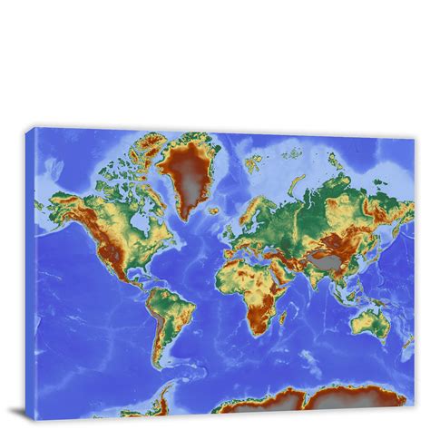 World Relief Map 2022 Canvas Wrap