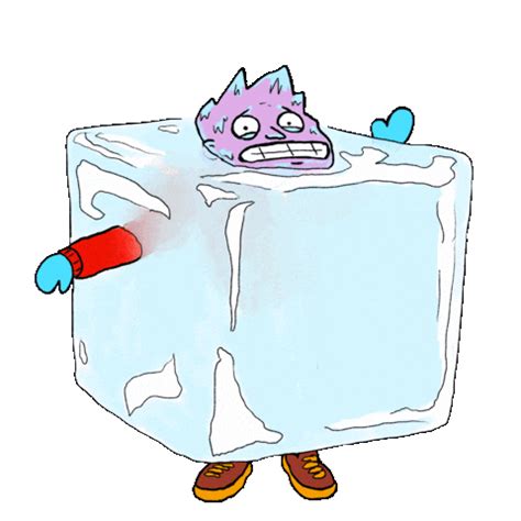 Freezing Ice Cube Sticker By Lawrence Becker