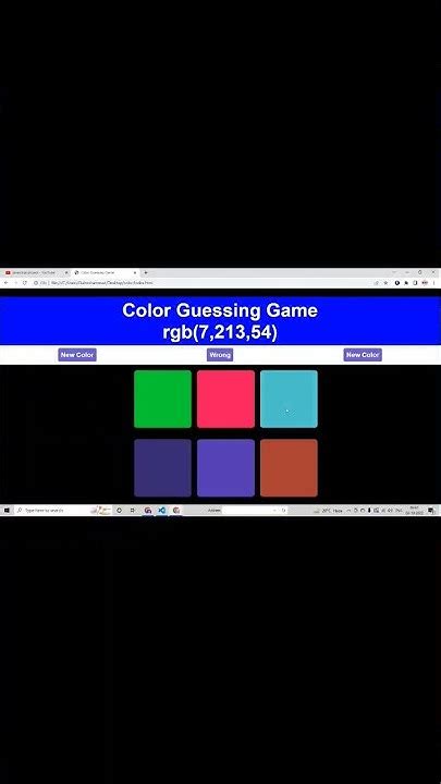 Short Color Guessing Game Html Css Javascript Project Development In