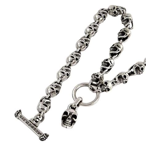 Entirely Assembled From Dozens Of Grinning Skulls This Skull Biker Necklace Is Worthy Mens