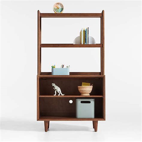 Tatum Walnut Brown Wood Floating Cube Shelf Crate And Kids