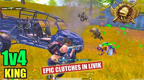 Epic 1v4 Clutches In Livik Pubg Mobile Bgmi Gameplay Youtube