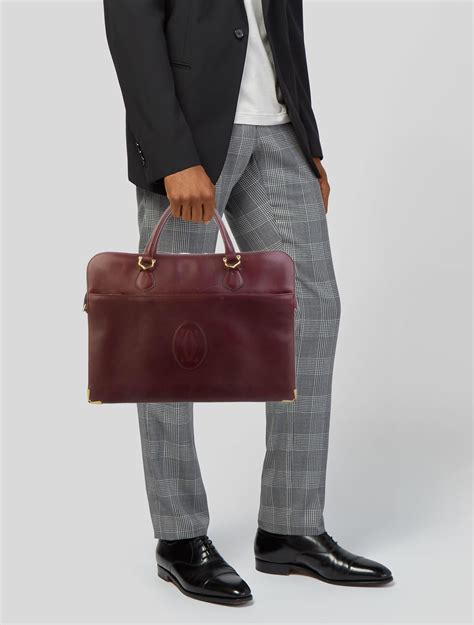 Cartier Vintage Must De Cartier Briefcase Burgundy Briefcases Bags