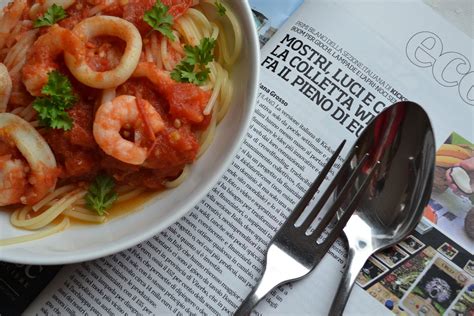 Spaghetti Aux Calamars Et Crevettes Hum A Sent Bon