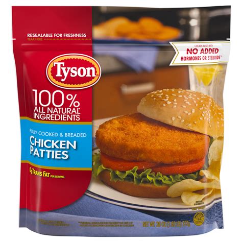 Save On Tyson Natural Breaded Chicken Breast Patties Fully Cooked