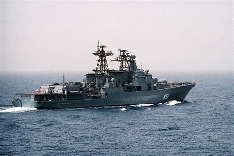 A Starboard Quarter View Of The Soviet Udaloy Class Destroyer Vitse