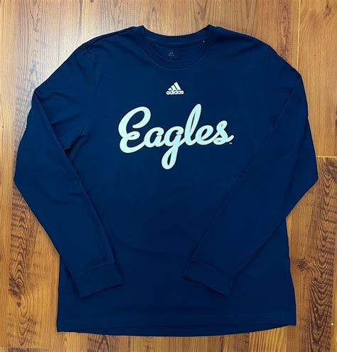 Adidas Script Eagles Navy Long Sleeve Tee Southern Exchange Company