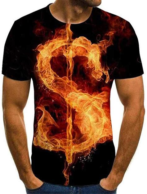 Tee Shirt Homme 3D Red Flames Imprimé T Shirt Hommes Femmes D Été