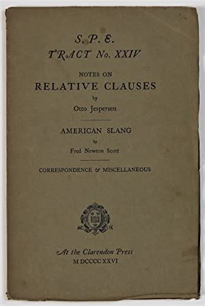 S P E Tract Xxiv Notes Relative First Edition Abebooks