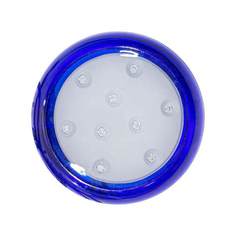 2x Luminária Piscina Azul Led Ø80mm 9w Luz Azul Fonte 2A St1847