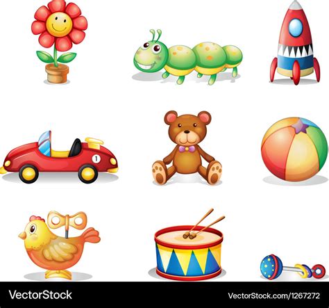 Different Kinds Toys For Children Royalty Free Vector Image