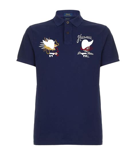 Polo Ralph Lauren Cotton Dragon Embroidered Polo Shirt In Blue For Men