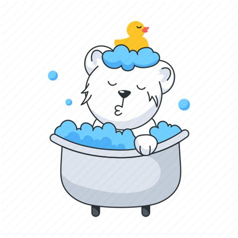 Taking Bath Bathing Bear Taking Shower Morning Bath Morning Shower Sticker Download On