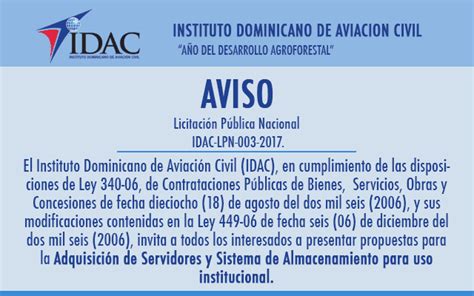 Aviso Licitaci N P Blica Nacional Idac Lpn Idac