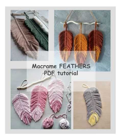 Feather Macrame PDF Tutorial Leaf Macrame Pattern For Etsy