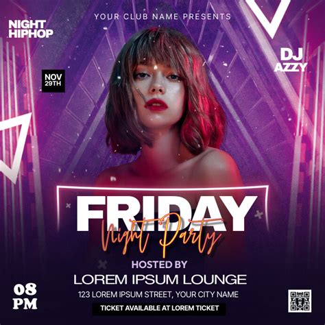 Friday Club Party Template Postermywall