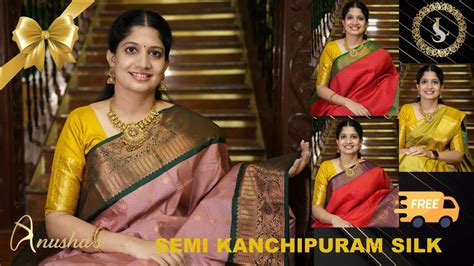 SEMI KANCHIPURAM SILK Premium Silk Sarees Silverlines YouTube