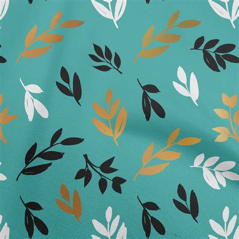 Oneoone Cotton Poplin Dusty Teal Green Fabric Florals Dress Material