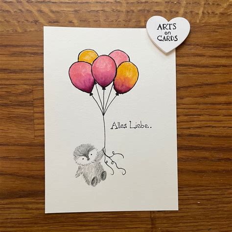 S Geburtstagskarte Mit Luftballons Birthday Cards Cards Lettering