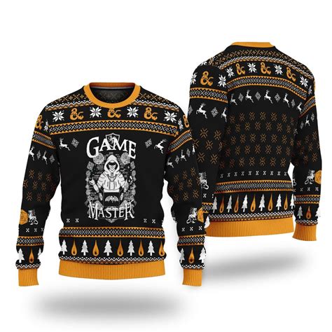 DND Classes Game Master Ugly Christmas Sweater Dragons Gaming Xmas 3D