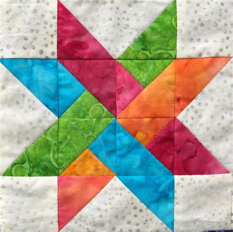 Woven Star Pdf Pieced Quilt Block Pattern Etsy