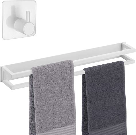 Smartpeas Double Self Adhesive Towel Rail Towel Holder White Powder