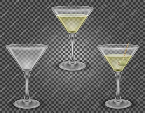 Premium Vector Martini Cocktail Alcoholic Drink Glass Vector Illustration