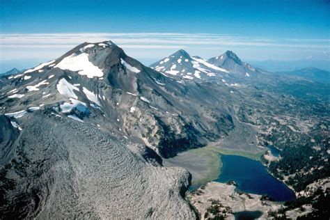 sister mountains landscape  oregon image  stock photo