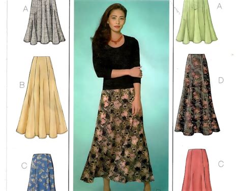 Butterick B4136 Sewing Pattern Misses Very Easy Six Gore Skirts Sz 8 12