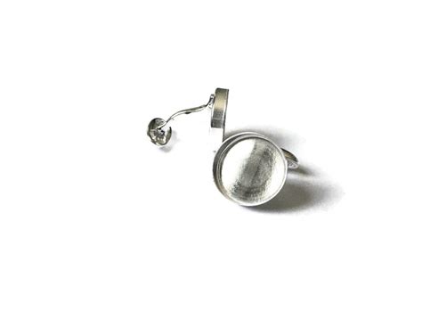 Sterling Silver Cufflink Blanks | .925 Cuff Link Findings Bezel Cup ...