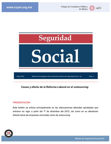 Causa Y Efecto De La Reforma Laboral En El Outsourcing