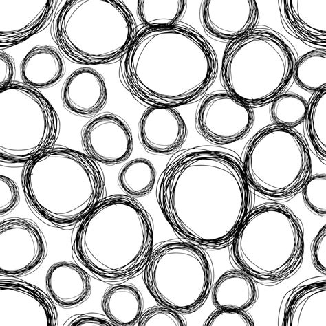 Seamless Pattern With Black Sketch Hand Drawn Pencil Scribble Ellipse