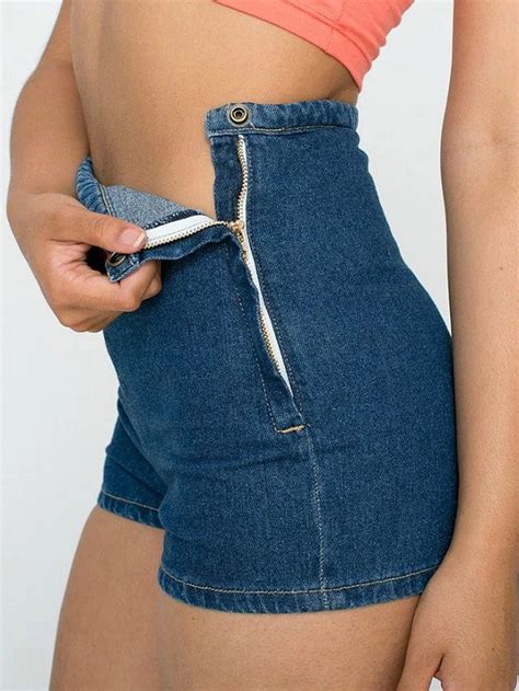 Sexy Denim Short Women Slim High Waist Jeans Denim Tap Short Hot Soft Tight A Side Button Lady