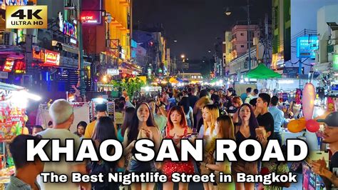 [4k] Saturday Night Walking Khao San Road Bangkok Thailand 2023 Youtube