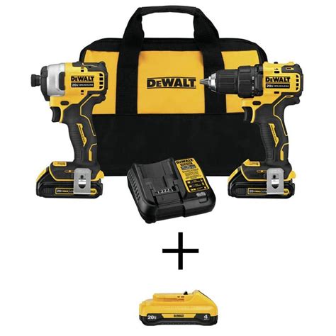 Dewalt Atomic Volt Max Cordless Brushless Compact Drill Impact Combo