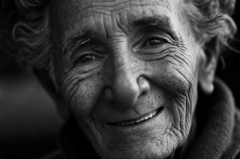 Retrato De Un Anciano Abuelo Sonriendo Con Un Gran Primer Plano De Su