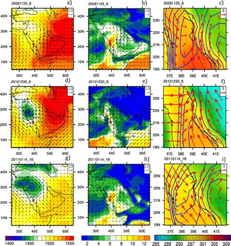 Left The 850 Hpa Wind Vectors M S 21 And Geopotential Height M