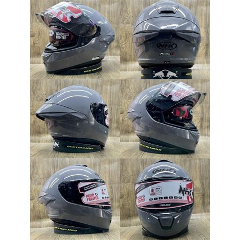 Jual Nhk Helm Mark Solid Dm Grey Glossy Mark Double Visor