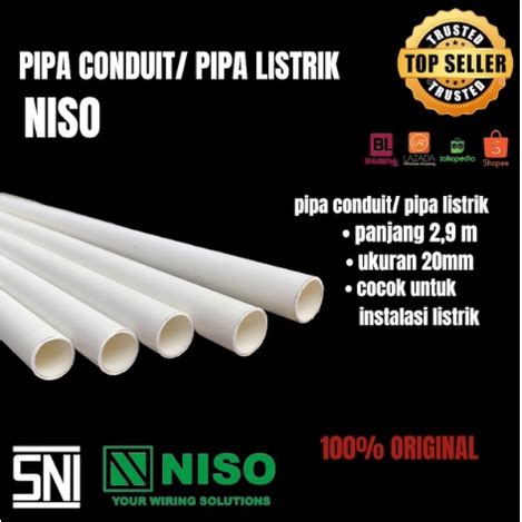 Jual Pipa Conduit 20mm NISO Konduit 20 Mm Pipa Listrik 2 9m 2 9 Mirip