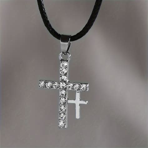 Gothic Style Retro Bling Bling Rhinestones Double Cross Temu United